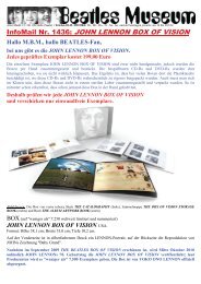 InfoMail Nr. 1436: JOHN LENNON BOX OF VISION - Beatles Museum