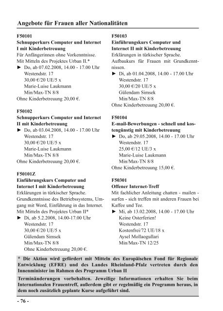 Deckblatt I-2008:Layout 1.qxd - Volkshochschule