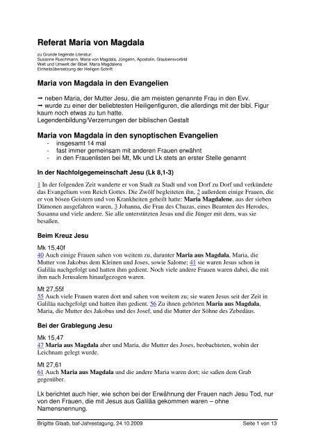 Referat Maria Von Magdala