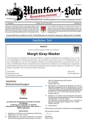 20.06.2025 Montfort-Bote