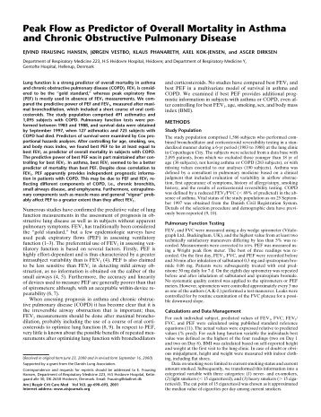 Peak Flow as Predictor of Overall Mortality in Asthma and Chronic ...