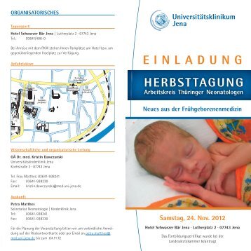 HERBSTTAGUNG Arbeitskreis Thüringer Neonatologen ...
