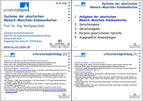 Systeme der akustischen Mensch-Maschine-Kommunikation