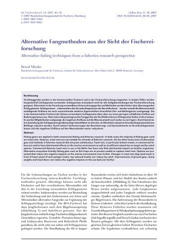 Alternative Fangmethoden aus der Sicht der Fischerei- forschung - vTI