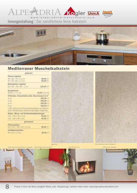 Natursteinpreisliste, ab 2012 - Kogler Natursteinwerk