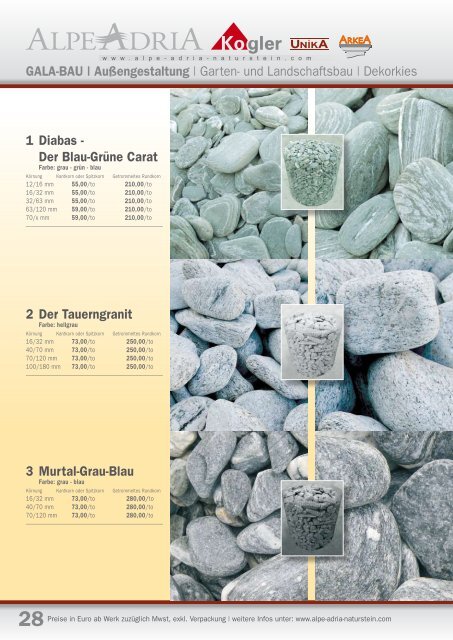 Natursteinpreisliste, ab 2012 - Kogler Natursteinwerk