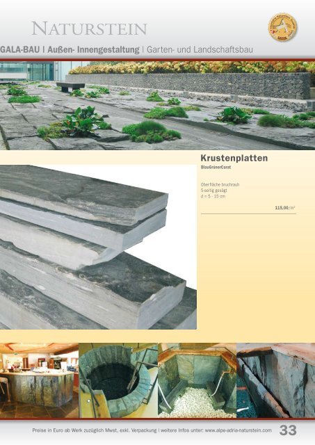 Natursteinpreisliste, ab 2012 - Kogler Natursteinwerk