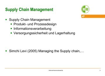 Supply Chain Management