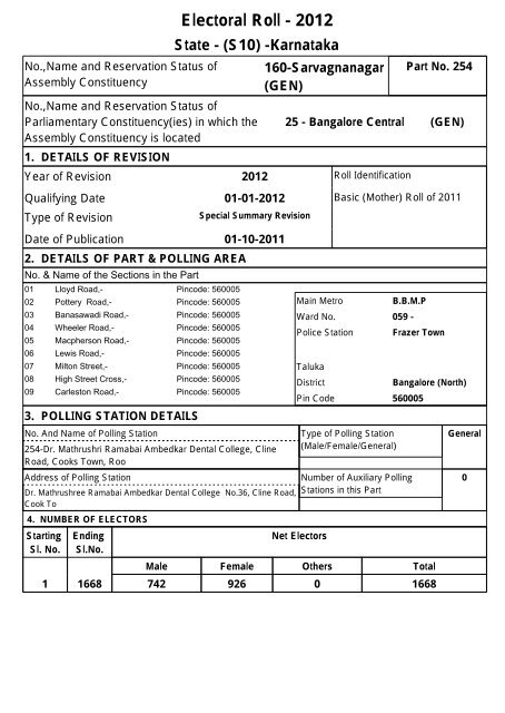 Electoral Roll - 2012 State - (S10)