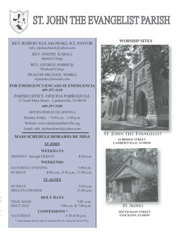 April 22, 2012 - St. John the Evangelist Roman Catholic Church