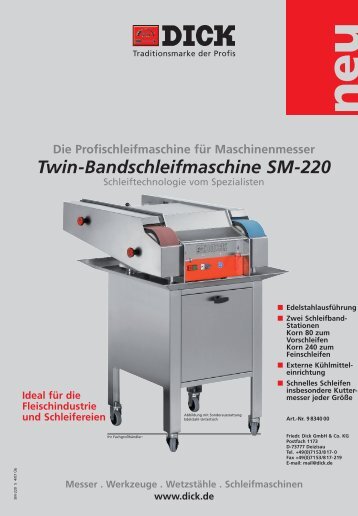 Twin-Bandschleifmaschine SM-220 - Friedr. DICK