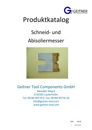 Produktkatalog - Geitner Tool Components GmbH