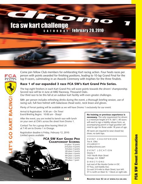 Volume 17 Issue 1 - January/February 2010 - Ferrari Club of ...