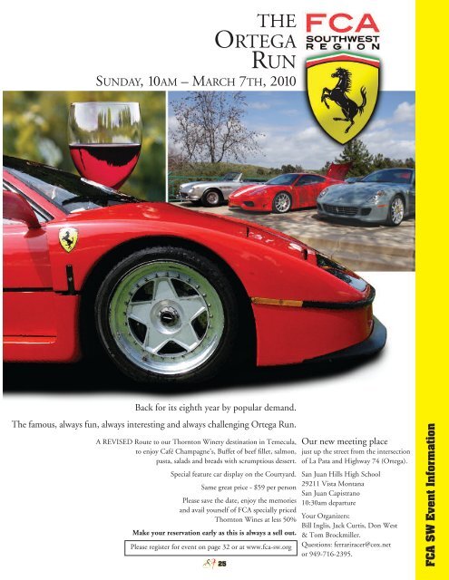 Volume 17 Issue 1 - January/February 2010 - Ferrari Club of ...