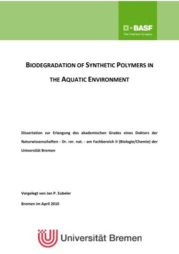 Biodegradation of Synthetic Polymers in the Aquatic Environment