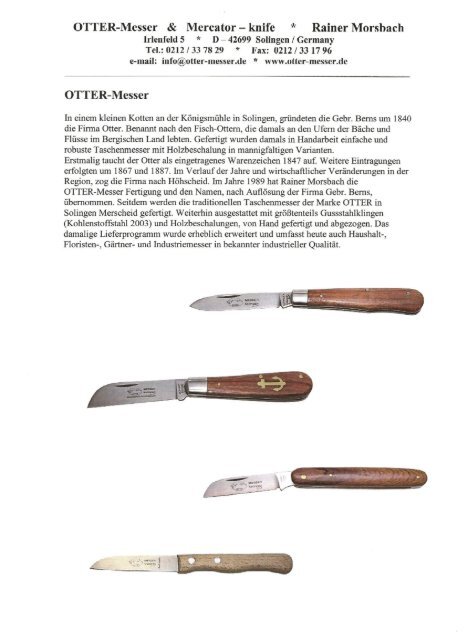 OTTER-Messer & Mercator - knife * Rainer Morshach