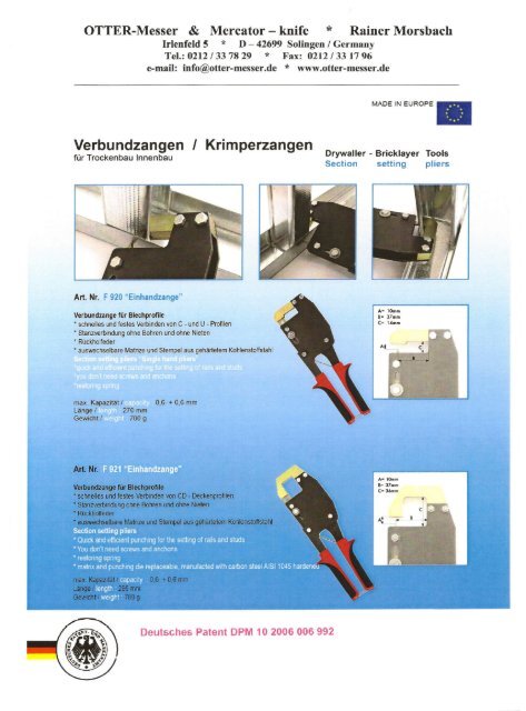 OTTER-Messer & Mercator - knife * Rainer Morshach