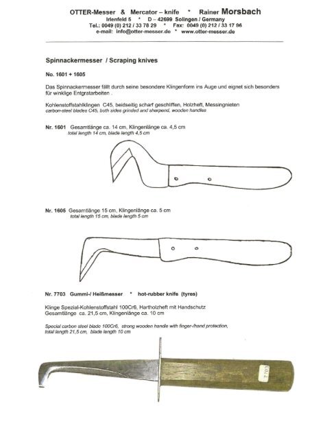 OTTER-Messer & Mercator - knife * Rainer Morshach