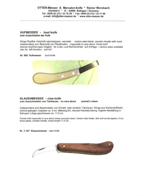 2009 OTTER-Messer & Mercator - knife * Rainer Morsbach