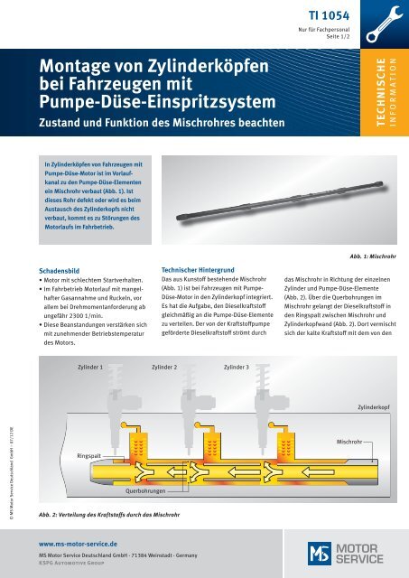 Montage von Zylinderköpfen bei Fahrzeugen mit Pumpe-Düse ...