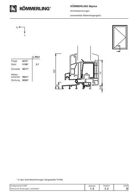 1.1 Systemmerkmale KÖMMERLING 88plus