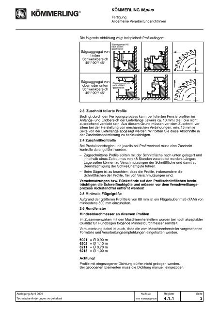 1.1 Systemmerkmale KÖMMERLING 88plus