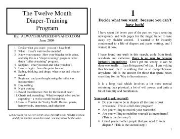 The Twelve Month Diaper-Training Program - Deeker's Diaper Page