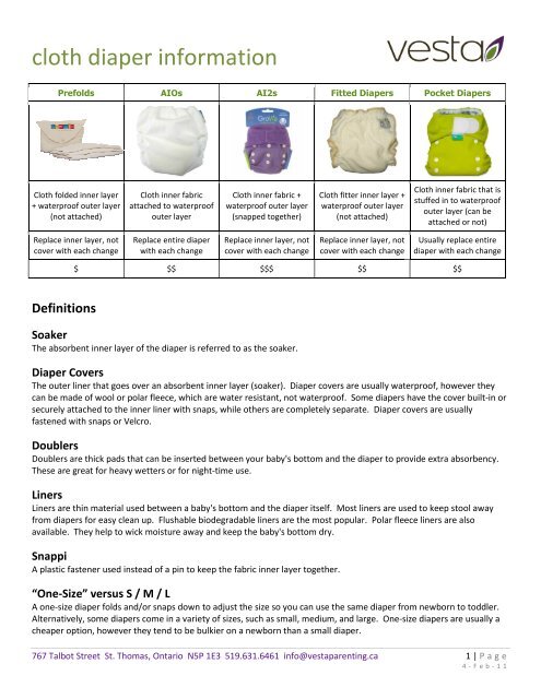 cloth diaper information diaper information - Vesta Parenting Centre