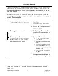 Diapering Procedure Chart