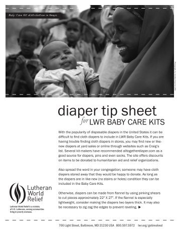 diaper tip sheet - Lutheran World Relief