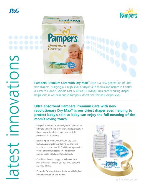 Pampers Premium Care with Dry Max™ core is