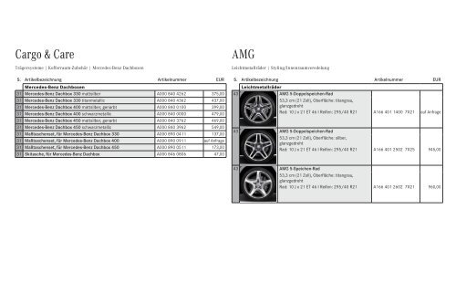 Original-Zubehör für die GL-Klasse. Preisliste. - Daimler