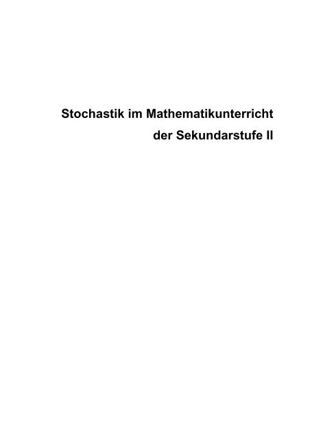 Einfuhrung In Die Beurteilende Statistik Elisabeth Gymnasium Halle