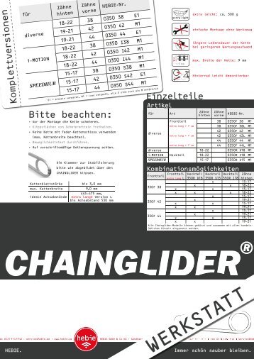 CHAINGLIDER-Werkstattinfo 2008 (PDF, ca. 1.8MB) - Hebie