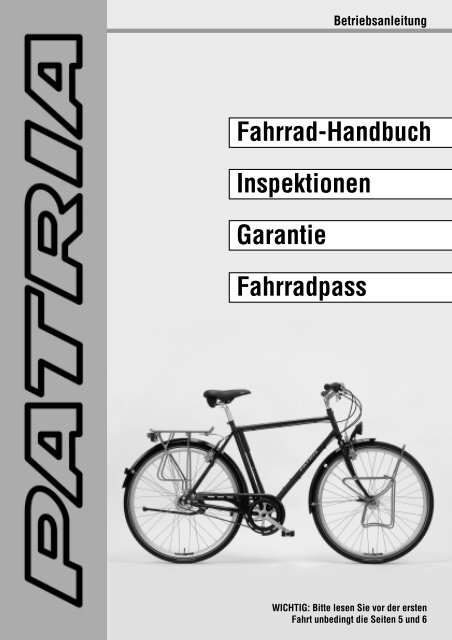 Fahrrad-Handbuch Inspektionen Garantie ... - Rad &amp; Service