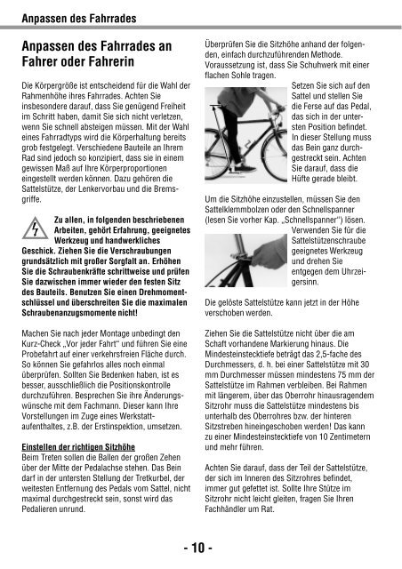 Fahrrad-Handbuch Inspektionen Garantie ... - Rad & Service