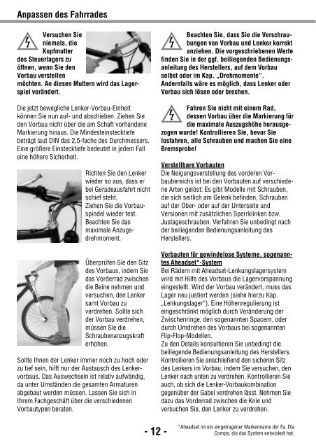 Fahrrad-Handbuch Inspektionen Garantie ... - Rad & Service
