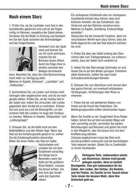 Fahrrad-Handbuch Inspektionen Garantie ... - Rad & Service