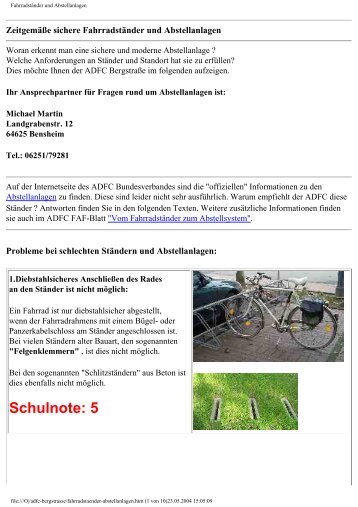 Fahrradständer und Abstellanlagen