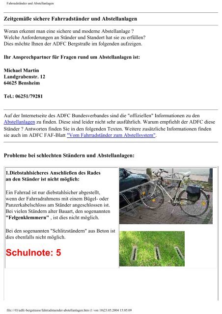 Fahrradständer und Abstellanlagen