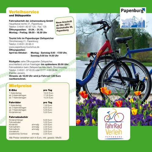 Fahrradverleih - Papenburg Tourismus