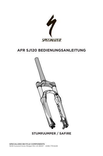 AFR SJ120 BEDIENUNGSANLEITUNG - Specialized