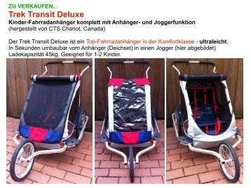 ZU VERKAUFEN... Trek Transit Deluxe Kinder-Fahrradanhänger ...