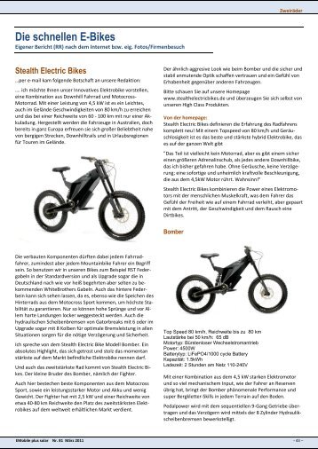 Stealth Electric Bikes - solar+mobil+net