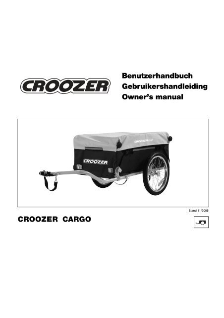 CROOZER CARGO Benutzerhandbuch Gebruikershandleiding ...