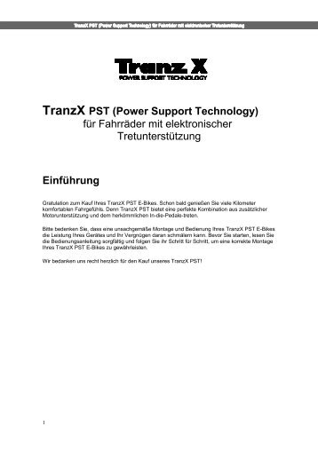 TranzX PST (Power Support Technology) für Fahrräder mit ...