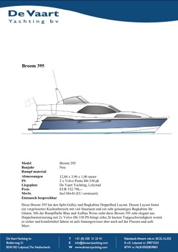 Broom 395 - De Vaart Yachting