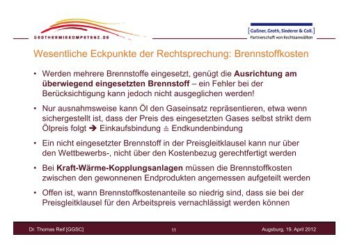 Brennpunkt Wärmepreise und Preisgleitklauseln - GGSC Seminare