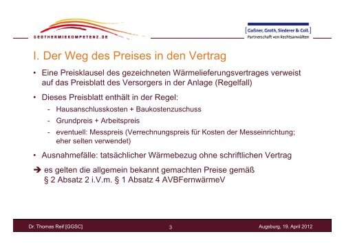 Brennpunkt Wärmepreise und Preisgleitklauseln - GGSC Seminare