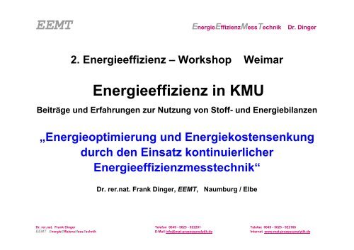 EEMT EnergieEffizienzMessTechnik Dr. Dinger